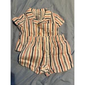 Stars and Stripes button up and shorts set - 3-6 month old